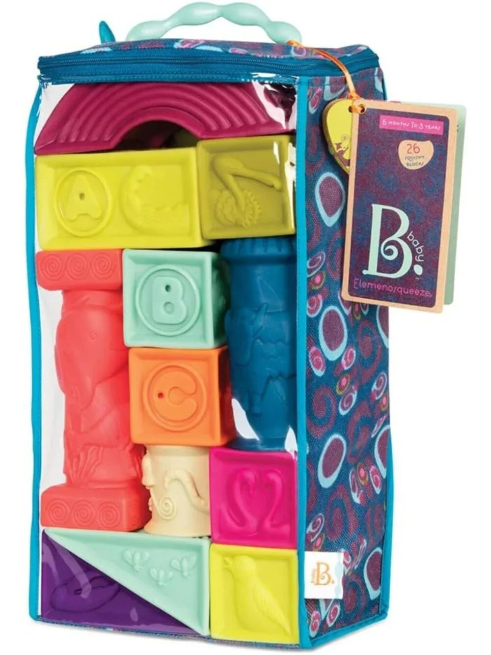 Soft Alphabet Baby Blocks - 26 Colorful Building Blocks for Infants & Toddlers